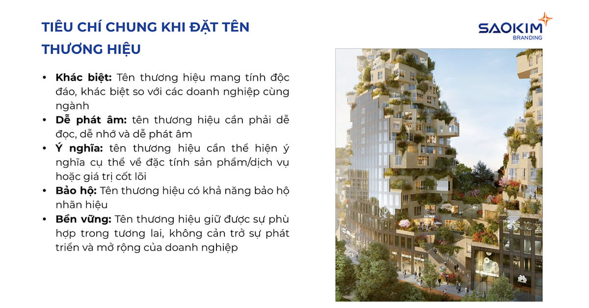 Tiêu chí đặt tên thương hiệu của Sao Kim